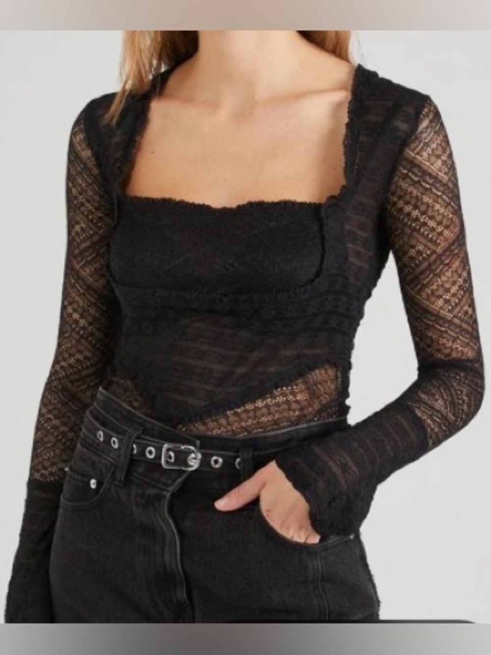 FREE PEOPLE WOMEN’S LACE TOP